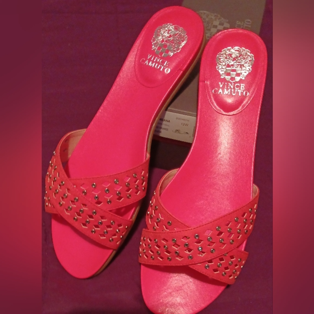 Vince Camuto Blood Orange Leather Sandal